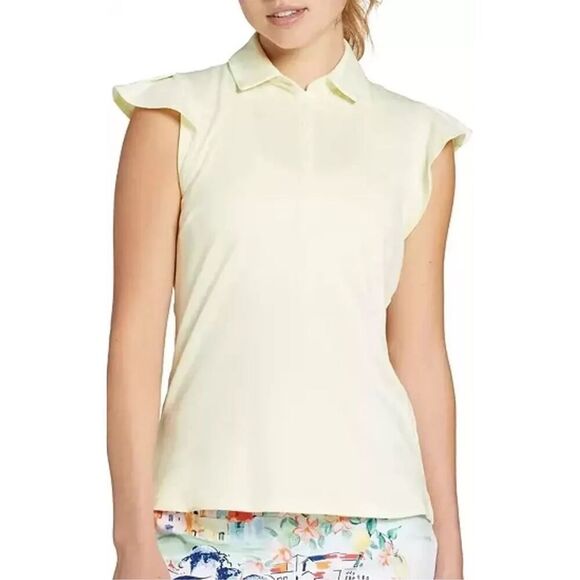 Walter Hagen Golf Women's Clubhouse Flutter Sleeve Size XS Lemon Sorbet Mspr $55 - Picture 1 of 4